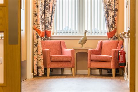 Wayfinding Snug Area at end of corridor in care home