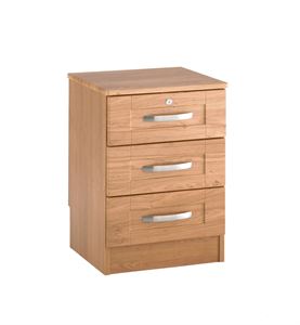 Picture of Boston 3 drawer bedside unit and lock