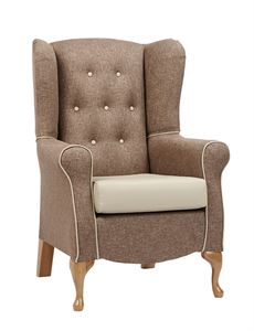 Picture of Windsor high back chair with buttons queen anne leg