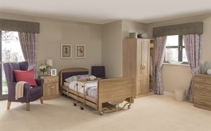 Picture of Elite 4 section bed including full length wooden side rails with padded head board