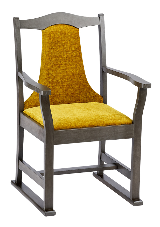 Classic Dining Chair With Arms Skids, Kitchen Chairs With Wheels And Armrests